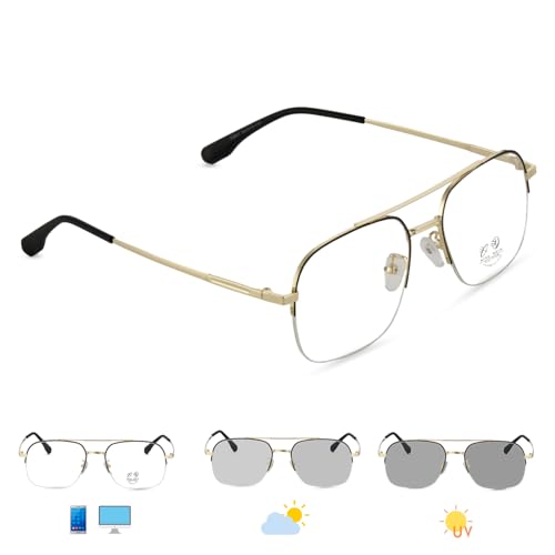 Image of Vast Photochromic Blue Cut Computer Glasses for Eye Protection | Zero Power Anti Glare & Blue Light Filter | UV Protect Specs for Men & Women| Frames| Cooling Glasses Lens