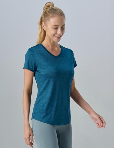 Image of 5 Pack Women's Quick Dry Short Sleeve T Shirts, Athletic Workout Tee Tops for Gym Yoga Running