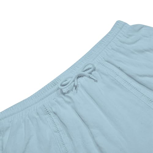Shorts de algodón y lino para hombre, largo hasta la rodilla miniatura 4