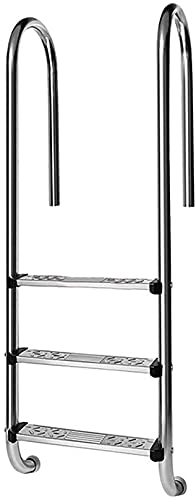 Escalera para piscina acero inoxidable 3 peldaños antideslizante miniatura 1