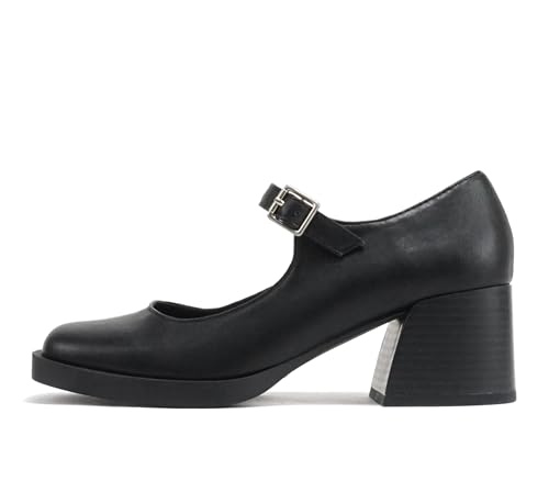 Soda Lance ~ Women Fashion Classic Mary Jane Pump Rounded Square Toe Low Block Heel Shoe2