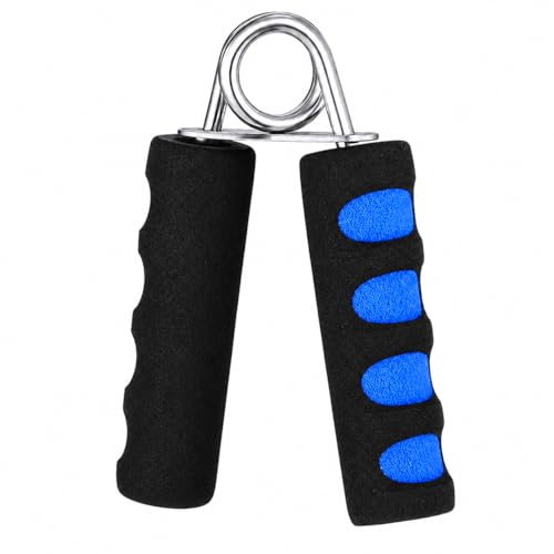 Image of Fitfix Hand Exerciser (V Shape) Hand Grip Strengthener with Foam Handle, Hand Gripper for Men & Women for Gym Workout Hand Exercise Equipment to Use in Home [pack of 1 ps] colour Blue
