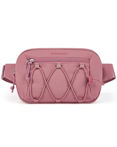 BAGSMART Fanny Packs for Women Small Belt Bag with Adjustable Strap Waist Pack for Running Workout Traveling Hiking, Pink