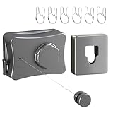 Retractable Clothesline Indoor, Non-Sagging Outdoor Clothes Line Retracting, 16.7 Ft Heavy Duty Clothes Drying Laundry Line, Wall Mounted Stainless Steel Clothesline for Balconies,Bathroom (Grey)