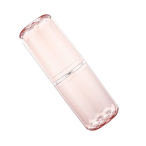 Porte-brosse à dents rose et gobelet de voyage transparent pour lavage et rangement