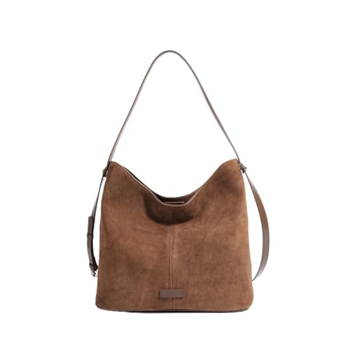 Sac daim marron l'authenticité d'un cuir souple au look vintage