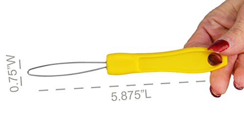 Home-X Button Hook Helper, Assistance Tool For The Elderly, One-Hand Button Tool- Yellow- 6” L X ¾” W #TOP3