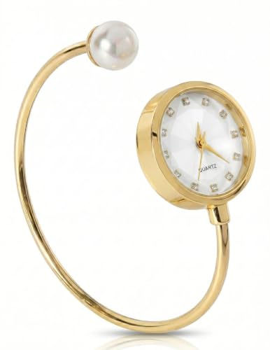 Image of Pearl end Watch with Cuff Bracelet (280)