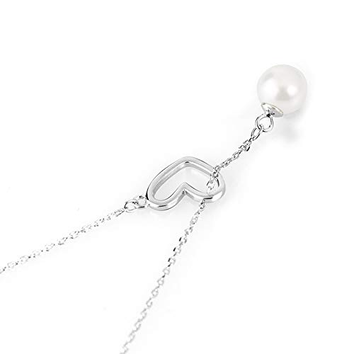 Collier perles d'amour argent 925 chaîne clavicule tendance