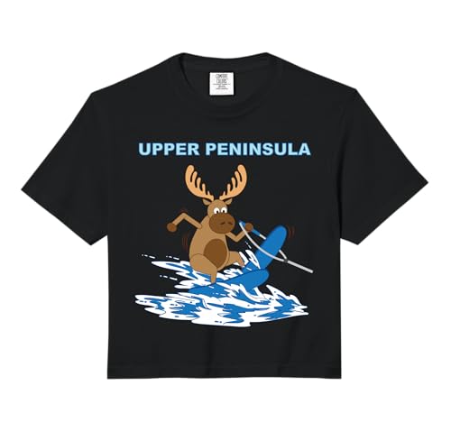 Upper Peninsula Moose Water Skiing Crop Top