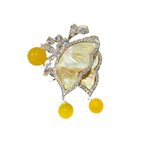 Image of Pearl Flower Brooch and Pins for Women Large Gold Luxury Elegant Pin Christmas Gift Jewelry