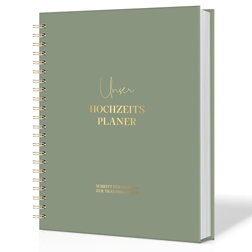 BIROYAL Hochzeitsplaner Deutsch Wedding Planner mit Terminplan Checklisten und Tipps 160 Seiten Personalisiert Hochzeitsplaner Buch Organizer für Eure Trauung Perfektes Verlobungsgeschenk DIN A4