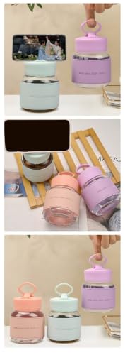 Image of Aesthetic Mobile Handle Water Bottle With Lather Sleeve 300 ML, Set Of 2 Reusable Coffee Mug Mini Portable Glass Sippy Cups for Juice, Milk, Iced Coffee & Kids, Leakproof Travel Bottles - MULTICOLOR