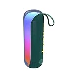 T&G Bluetooth Speaker RGB Lights, 15W Loud Stereo Sound, IPX4 Waterproof Shower Speaker, 24H Battery Portable for Outdoor Party Beach Pool