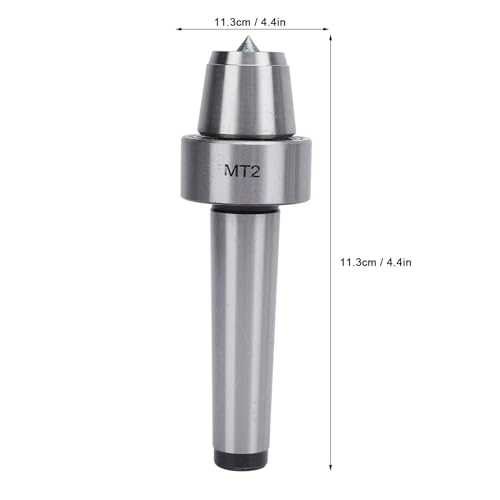 MT2 Live Tailstock Center Cup and Point Tip, Lathe Live Center Cup with Ball Bearing Stainless Steel Lathe Live Center Cup for Woodworking Metalworking No Tailstock Lathe