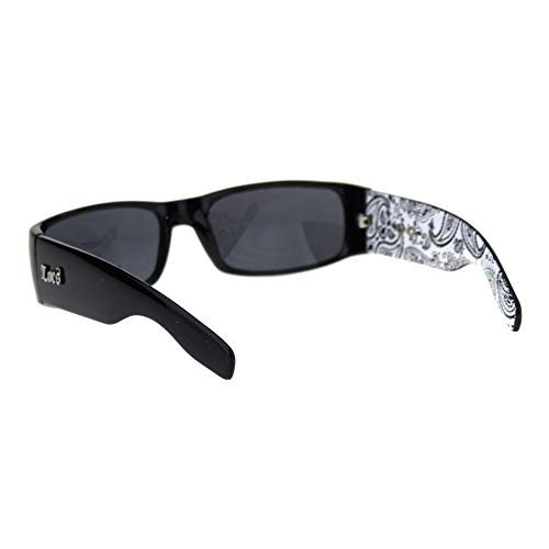Locs Gangster Bandana Print Arm Classic Rectangular Cholo Sunglasses4