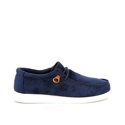UOMO DESIGN - Mocassins Homme Décontractés en Toile, Légers, Confortables Slip-on Souples avec Semelle Confort - Denis (S Marine, 44)
