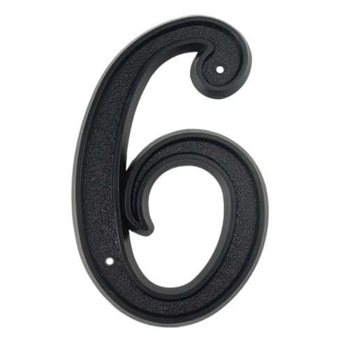 SkyjOy NuméRo Maison Numéro de Maison 3D de 139 mm, Grand numéro d'adresse de Porte for numéro de Maison, Panneau numérique extérieur de Porte, 5,5 Pouces. #6, Plastique ABS Noir Numero Maison Design