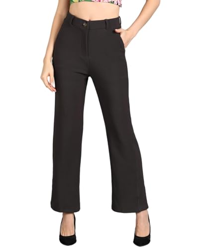 Image of Noelia Women's Flare Leg Bell Bottom Casual High Waist Pants Work Office Trousers