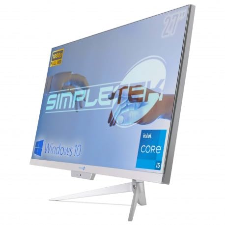 SIMPLETEK PC All in One RGB Core i5 Windows 10 Pro 27" Full HD RAM 16 GB SSD 960 GB | Webcam Integrata, WiFi5, Bluetooth | Computer Fisso Desktop
