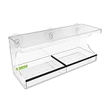 Window Bird Feeder - Best Window Mounted Bird Feeders for Kids & Cats, Multi-Perch Removable Inner Tray w/ Drain Holes, Clear See Through, Durable Suction Cup Bird Feeder, Easy Install Fill Remove