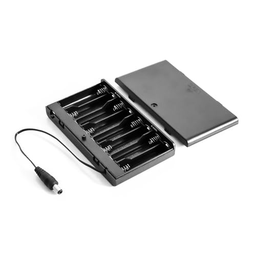 Cjgyz 12V LED Neon Battery Pack, 8-AA Battery Holder with DC Connector for Battery Operated Neon Signs & LED Decorations