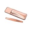 Tweezerman Rose Gold Mini Slant Tweezer with Case - Eyebrow Tweezers for Women and Men