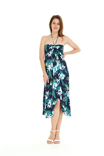 Image of Family Matching Hawaiian Clothes, Orchid Breeze Navy | Lightweight 100% rayon • Family matching outfits • Beach vacations • Luaus • Cruises • Family photos