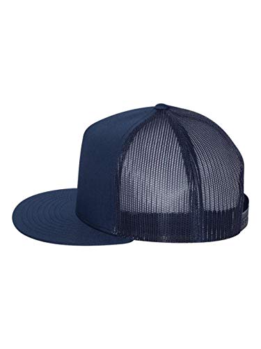 Yupoong Five-Panel Classic Trucker Cap - One Size - Navy