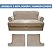 CUCRAF T Cushion Sofa Cover 3 Piece Loveseat Slipcovers, Soft Thick Velvet Couch Cover for Living Room, Washable High Stretch Furniture Protector with 2 Cushion Sofas Slipcover (Medium, Khaki)