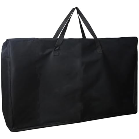 Luccov 4/6/ 8 Foot Folding Table Storage Bag, Waterproof Heavy Duty Large Carrying Bag for Folding Tables, Picnic/Camp Tables Cover with Durable Zipper & Shoulder Strap, 31" D X 49" W X4.7 H, Black Cover