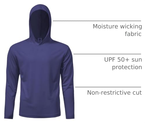 Image of 5 Pack Men's UPF 50+ Sun Protection Hoodie Shirts Long Sleeve Shirts Quick Dry Lightweight for Running Workout Hiking Fishing
