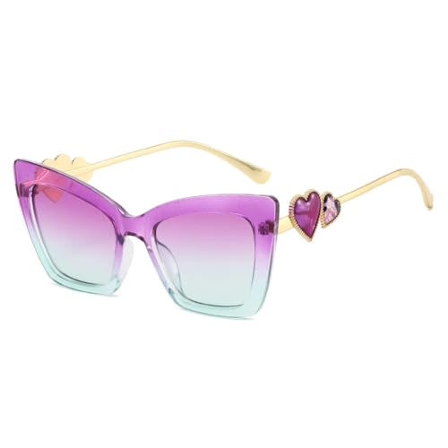Lunettes de soleil femme avec joli motif cœur et verres anti-UV durables