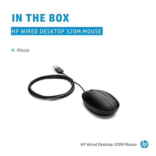 Souris informatique HP Desktop 320M avec câble USB et molette