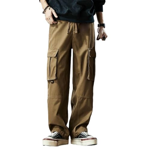 Pantalon cargo décontracté homme coupe droite à doublure polaire