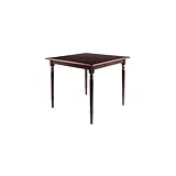 HomeStock Walnut Square Dining Table - Solid Wood Kitchen Table for Dining Room