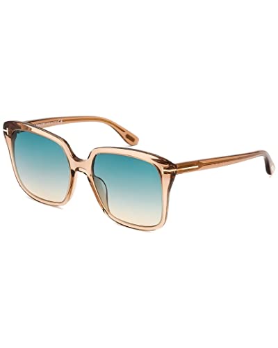 Tom Ford FAYE -02 FT 0788 Shiny Light Brown/Green Shaded 56/18/140 Women's Sunglasses