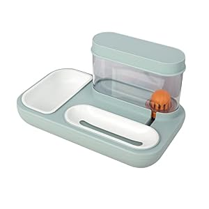 KattyPet Gravity Cat Water Dispenser and Food Bowl Automatic Cat Water Bowl with Extra Food Feeder for Cats and Small Dogs Purified Water Quality