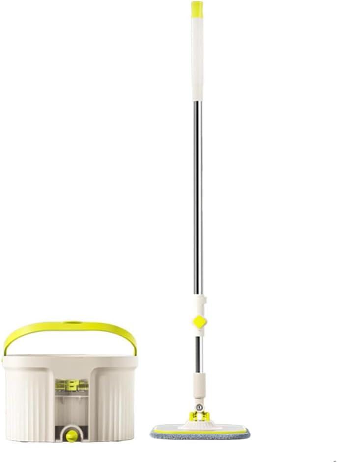 Flat Mop with Bucket, Hands-Free Self-Wringing, Extra Large Mop Head, No-Touch Rinsing, Wet/Dry One-Pull Clean for All Floors – Household Lazy Cleaning Kit