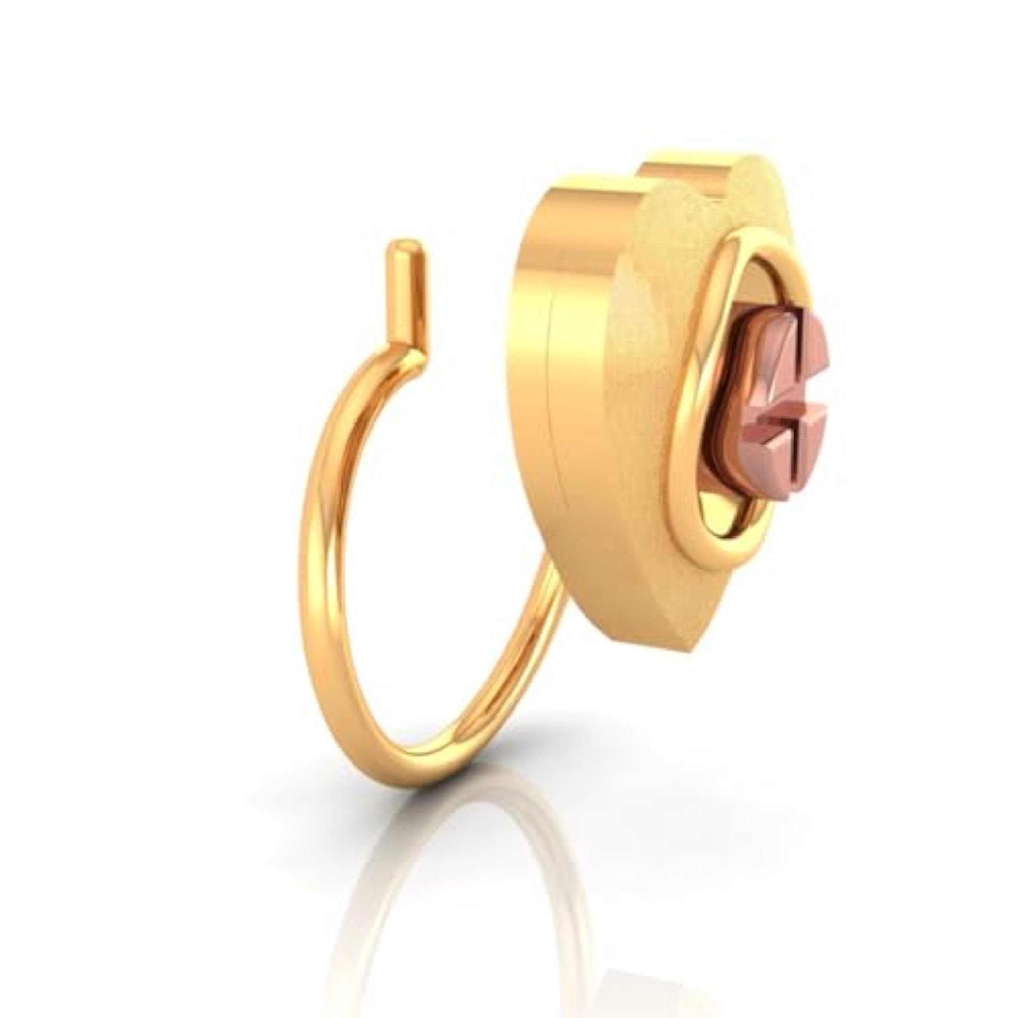 Women's 18KT Yellow Gold Heart Shaped Nose Ring