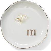 HOME SMILE Initials Ring Dish Jewery Tray with Personalized