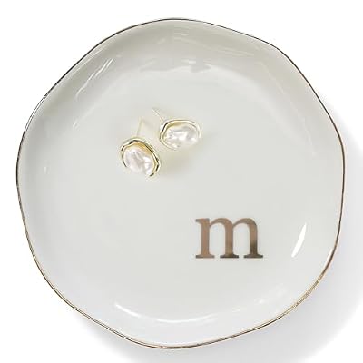 HOME SMILE Initials Ring Dish Jewery Tray with Personalized M-Monogrammed Engagement Wedding Gifts for Friends,Sister,Birthday Christmas Gifts for Women,Ceramic White | Ya disponible en tu tienda friki favorita! En mundofriki.es! HOME SMILE Initials Ring Dish Jewery Tray with Personalized M-Monogrammed Engagement Wedding Gifts for Friends,Sister,Birthday Christmas Gifts for Women,Ceramic White | Ya disponible en tu tienda friki favorita! En mundofriki.es!