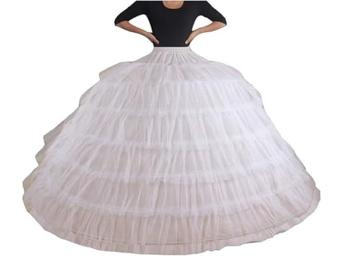 VCCICANY Petticoat Crinoline Underskirt for Women Under Dress 6 Hoop Floor Length Tulle Ball Gown Petticoat for Wedding Dress