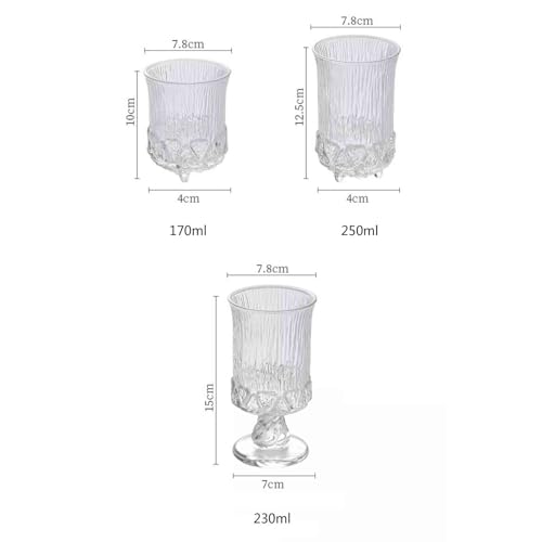 Vasos de vidrio antideslizantes taza grande con relieve de corteza 3