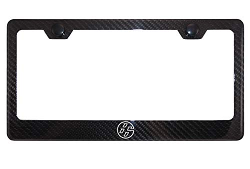 Fit Toyota 86 4K Gloss Black Carbon Fiber License Plate Frame with Cap