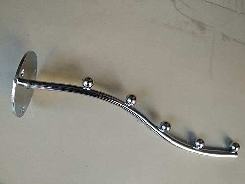 Q1 Beads Steel 5 Ball pin dots Wall Mount Hook Hanger for Hanging Clothe, Showroom, Shop, Supermarket, Wardrobe(Silver, 1 Pc, 5 Ball)
