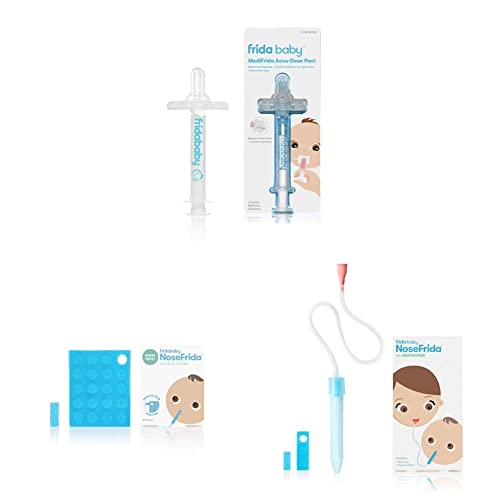 Image of Frida Baby Medi Frida The Accu-Dose Pacifier Baby Medicine Dispenser & Nasal Aspirator 20 Hygiene Filters & Baby Nasal Aspirator NoseFrida The Snotsucker by Frida Baby