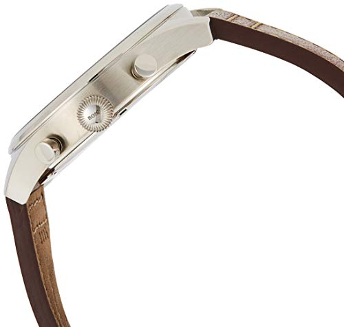 Hugo Boss Leather Classic Analog Blue Dial Men Watch-1513709, Brown Band - Image 3