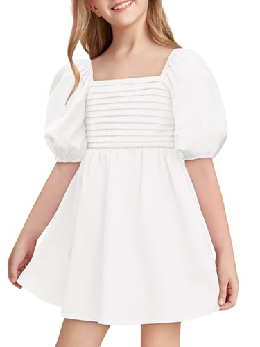 Vestido de verano para niñas que evita el calor con su cuerpo fruncido elástico acampanado