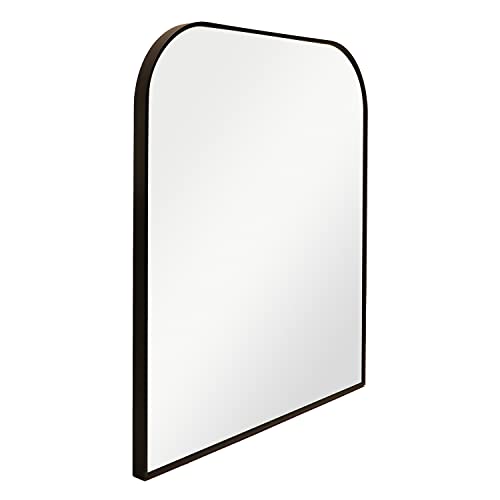 Mirrorize Black Arched Mirror 28" X 30", Aluminum Framed Oval Black Arch Wall Mirror For Wall, Vanity Mirror For Bathroom, Bedroom, Entryway #TOP3